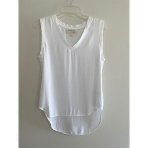 Cloth & Stone White V-Neck High-Low Rayon Sleeveless Top C9577-533-302 Small